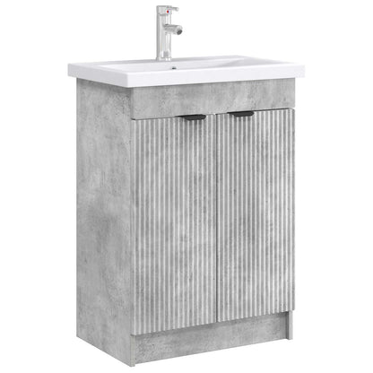 Bathroom under Sink Cabinet Concrete Grey 78.5 x 37.5 x 81 cm