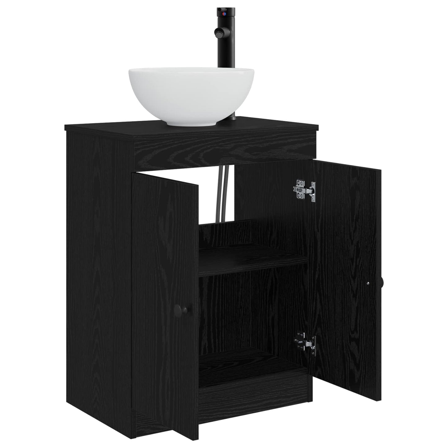 Bathroom Vanity with Sink Black 54 x 35 x 83 cm Engineered Wood