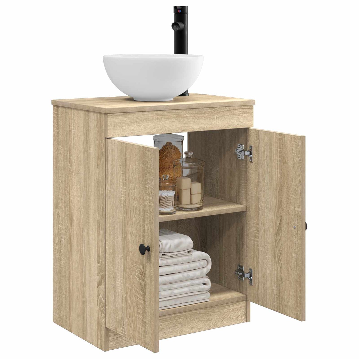 Bathroom Vanity with Sink Sonoma Oak 54 x 35 x 83 cm
