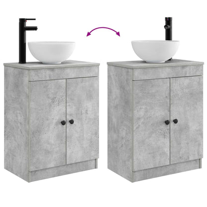 Bathroom Vanity with Sink Concrete Grey 54 x 35 x 83 cm
