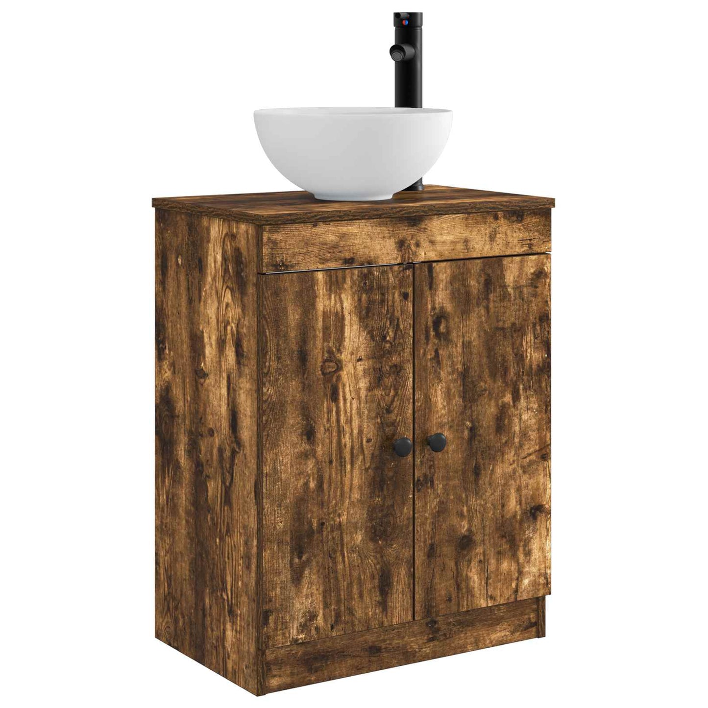 Bathroom Vanity with Sink Smoked Oak 54 x 35 x 83 cm