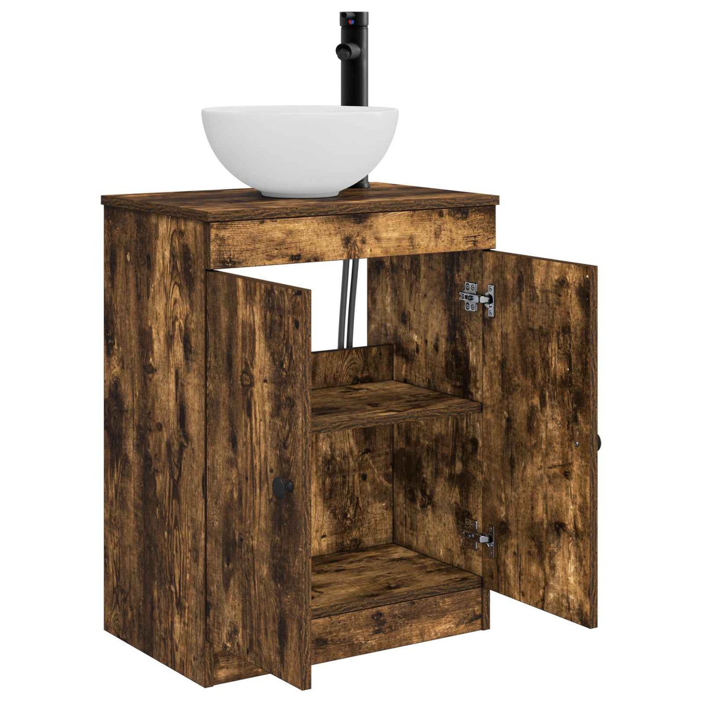 Bathroom Vanity with Sink Smoked Oak 54 x 35 x 83 cm