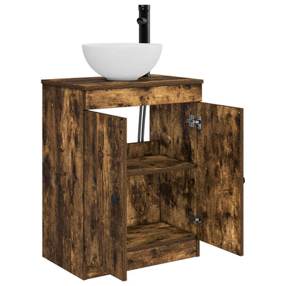 Bathroom Vanity with Sink Smoked Oak 54 x 35 x 83 cm