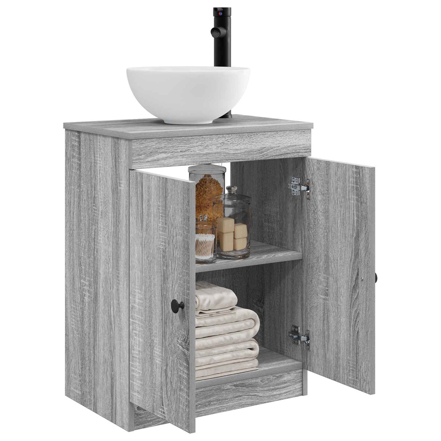 Bathroom Vanity with Sink Grey Sonoma 54 x 35 x 83 cm