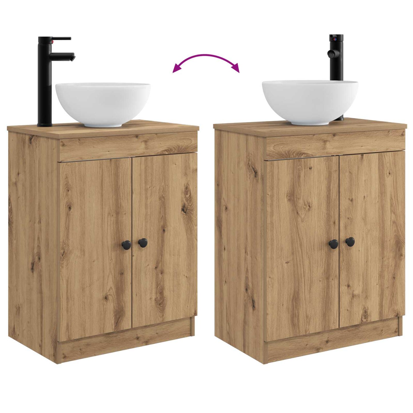 Bathroom Vanity with Sink Artisan Oak 54 x 35 x 83 cm