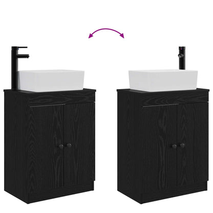 Bathroom Vanity with Sink Black 54 x 35 x 83 cm Engineered Wood