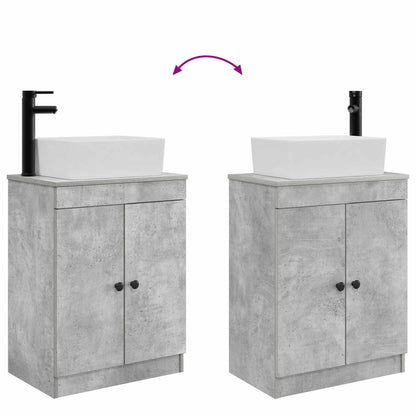 Bathroom Vanity with Sink Concrete Grey 54 x 35 x 83 cm