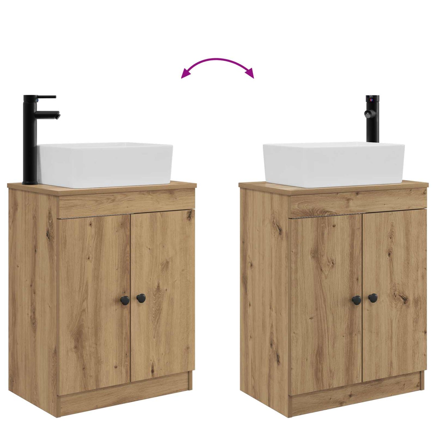 Bathroom Vanity with Sink Artisan Oak 54 x 35 x 83 cm