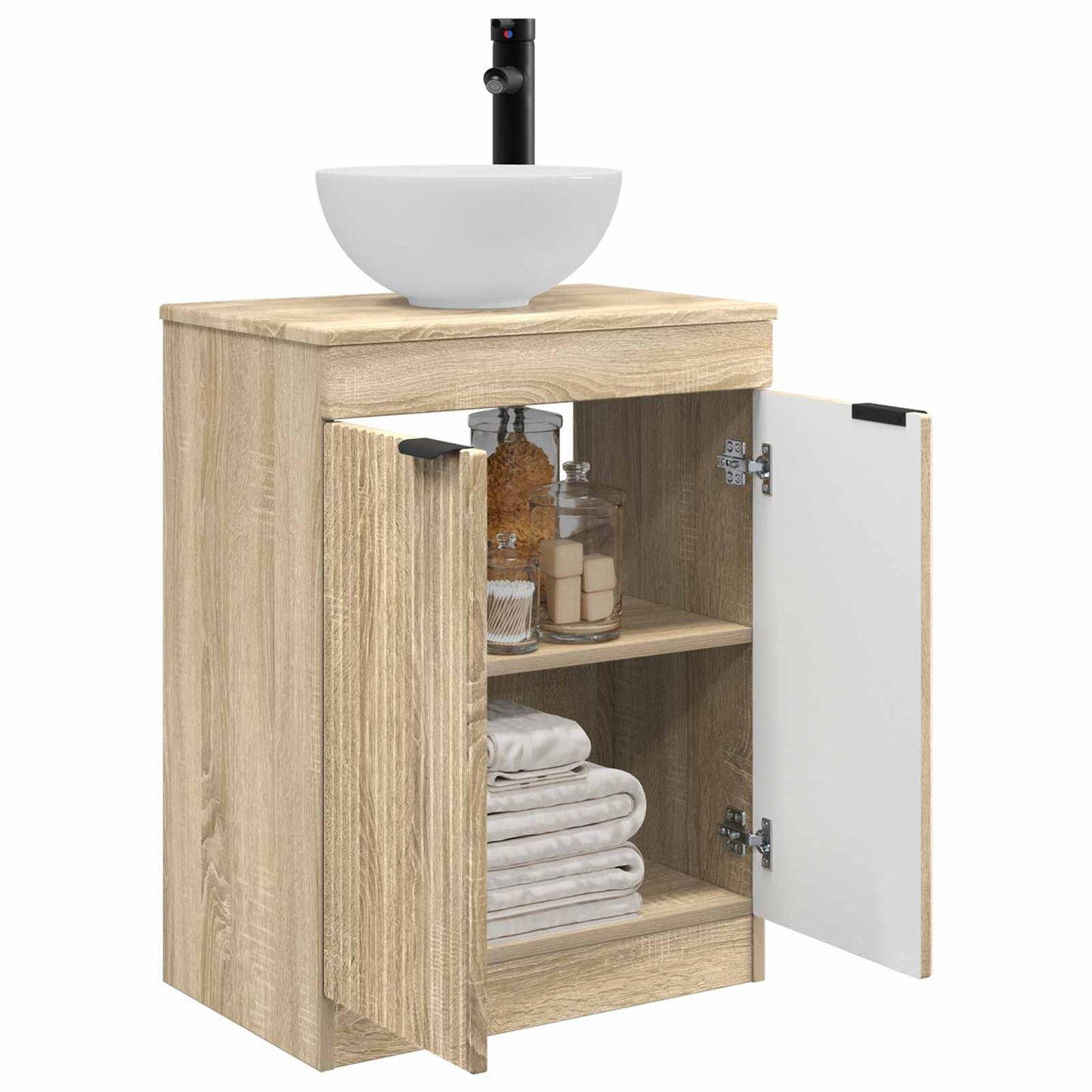 Bathroom Vanity with Sink Sonoma Oak 54 x 35 x 83 cm