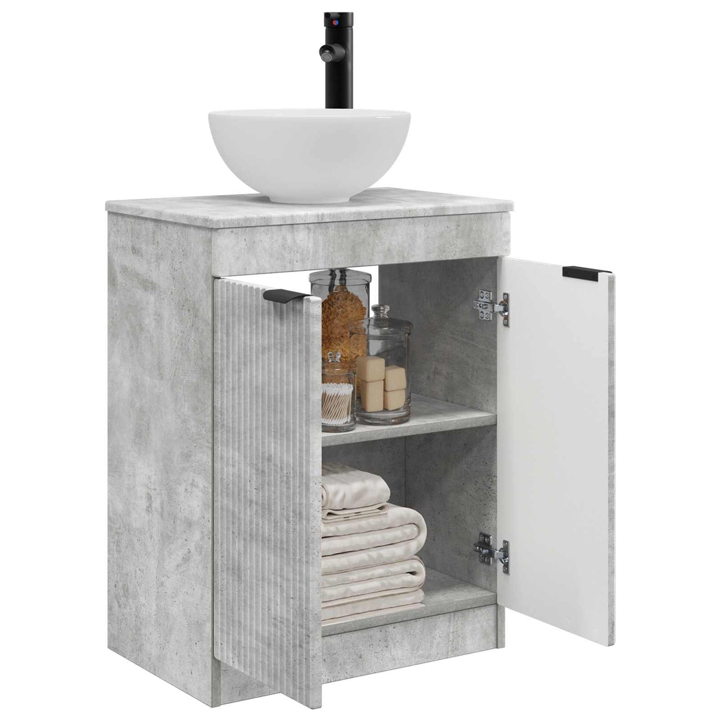 Bathroom Vanity with Sink Concrete Grey 54 x 35 x 83 cm