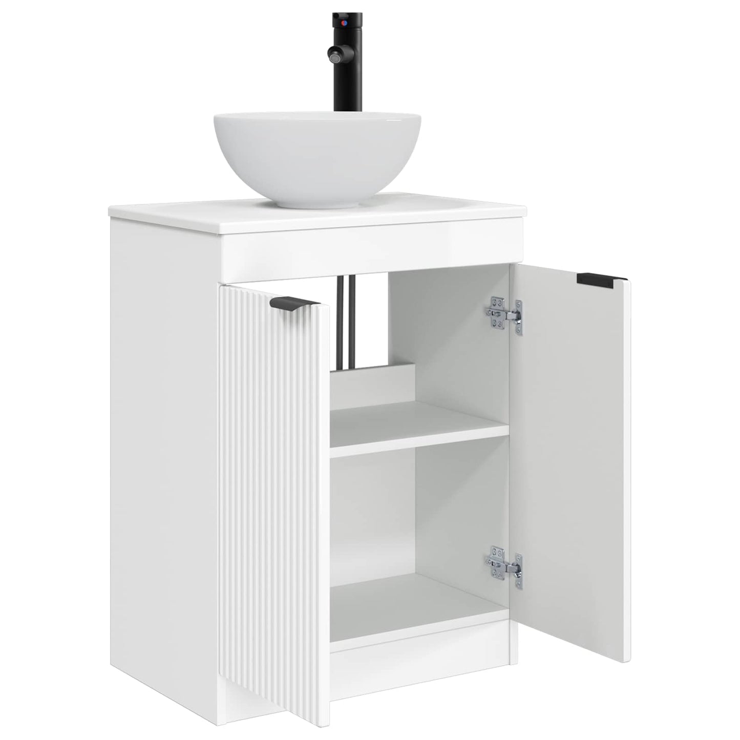 Bathroom Vanity with Sink High Gloss White 54 x 35 x 83 cm