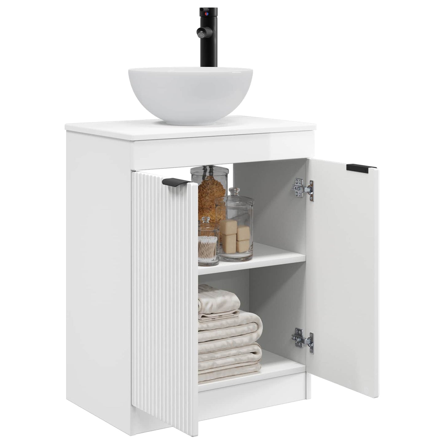Bathroom Vanity with Sink High Gloss White 54 x 35 x 83 cm