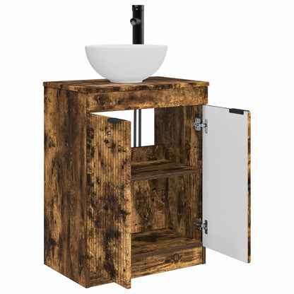 Bathroom Vanity with Sink Smoked Oak 54 x 35 x 83 cm