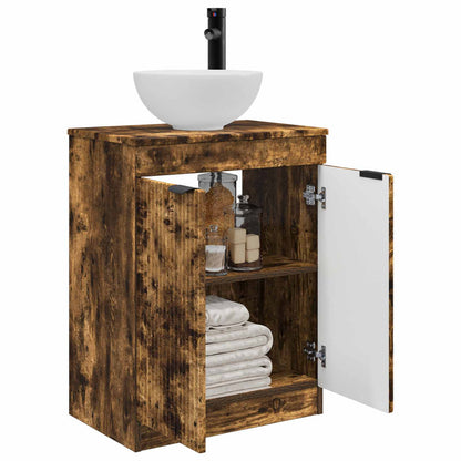 Bathroom Vanity with Sink Smoked Oak 54 x 35 x 83 cm