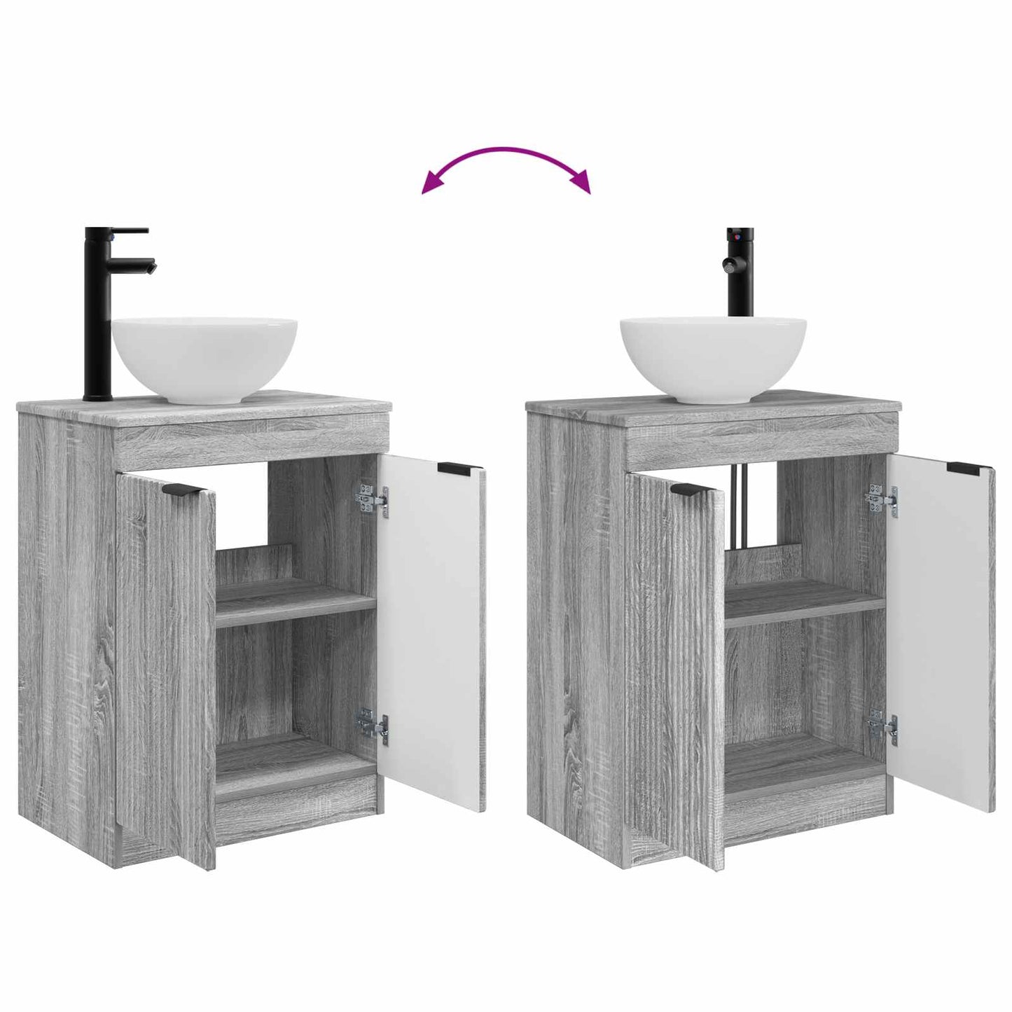 Bathroom Vanity with Sink Grey Sonoma 54 x 35 x 83 cm