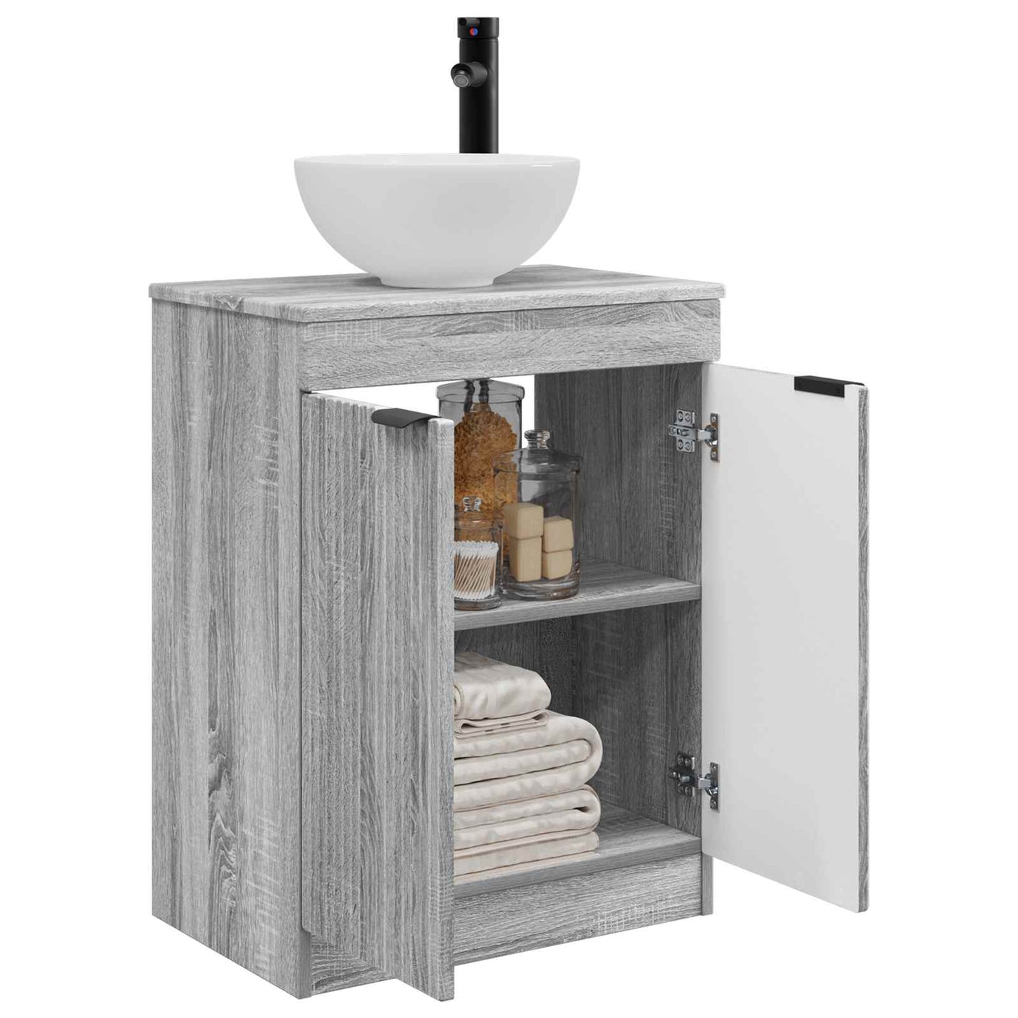 Bathroom Vanity with Sink Grey Sonoma 54 x 35 x 83 cm