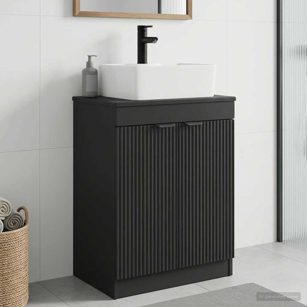 Bathroom Vanity with Sink Black 54 x 35 x 83 cm Engineered Wood