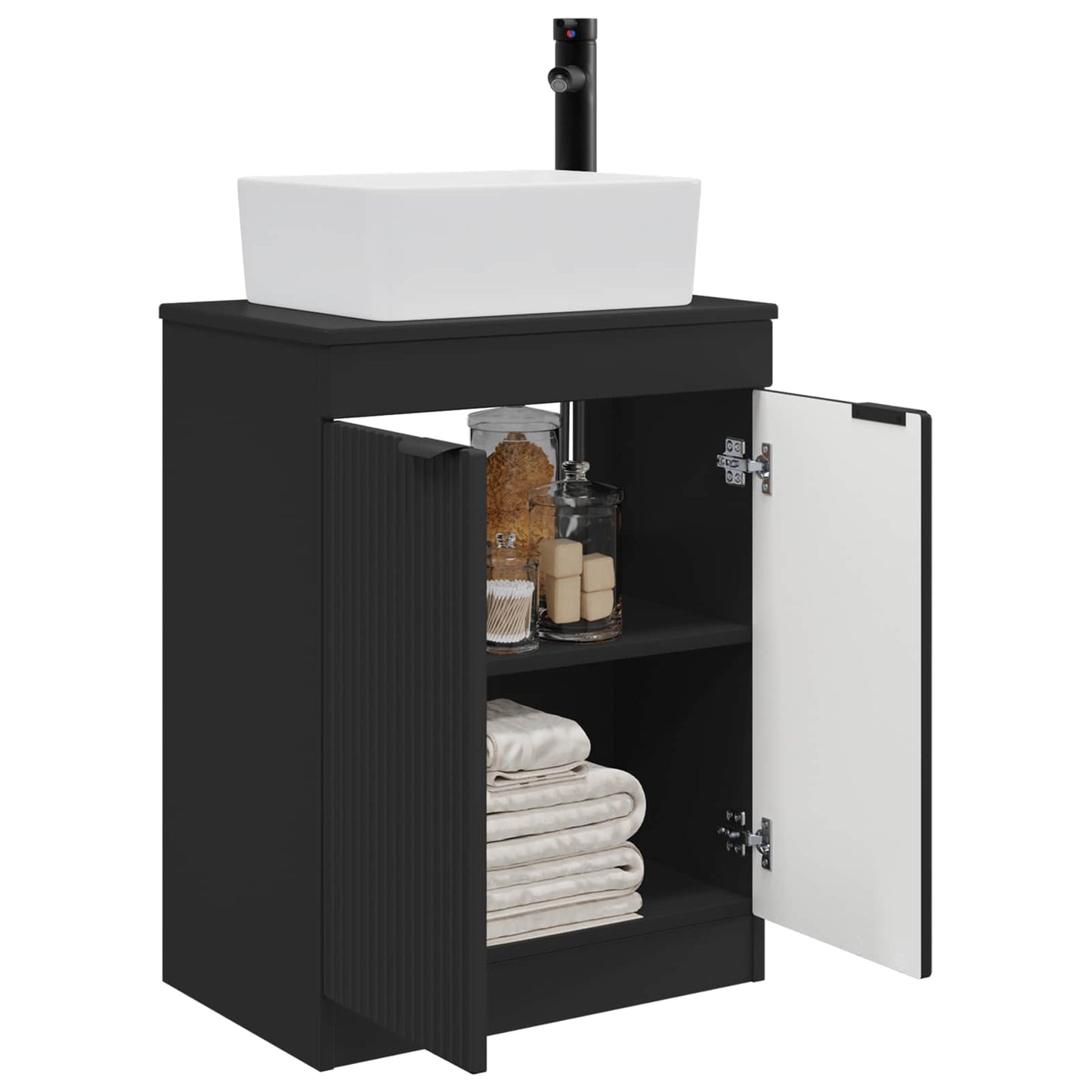 Bathroom Vanity with Sink Black 54 x 35 x 83 cm Engineered Wood