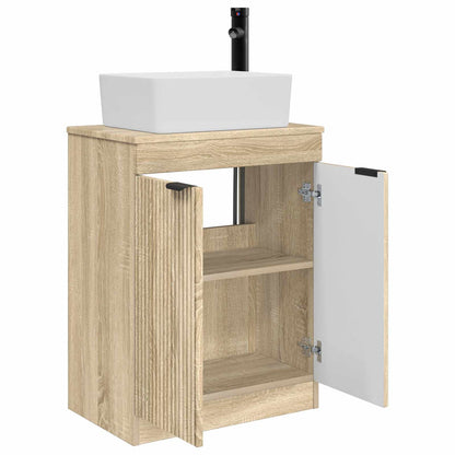 Bathroom Vanity with Sink Sonoma Oak 54 x 35 x 83 cm