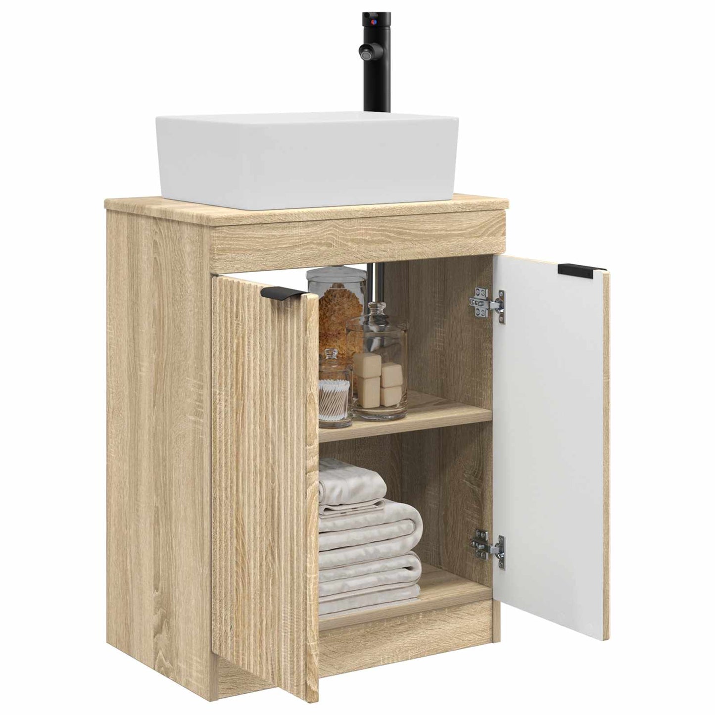 Bathroom Vanity with Sink Sonoma Oak 54 x 35 x 83 cm