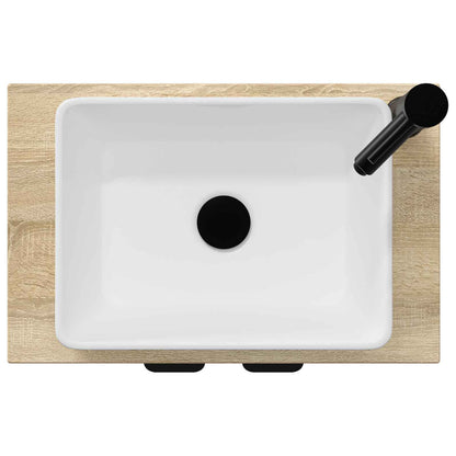 Bathroom Vanity with Sink Sonoma Oak 54 x 35 x 83 cm