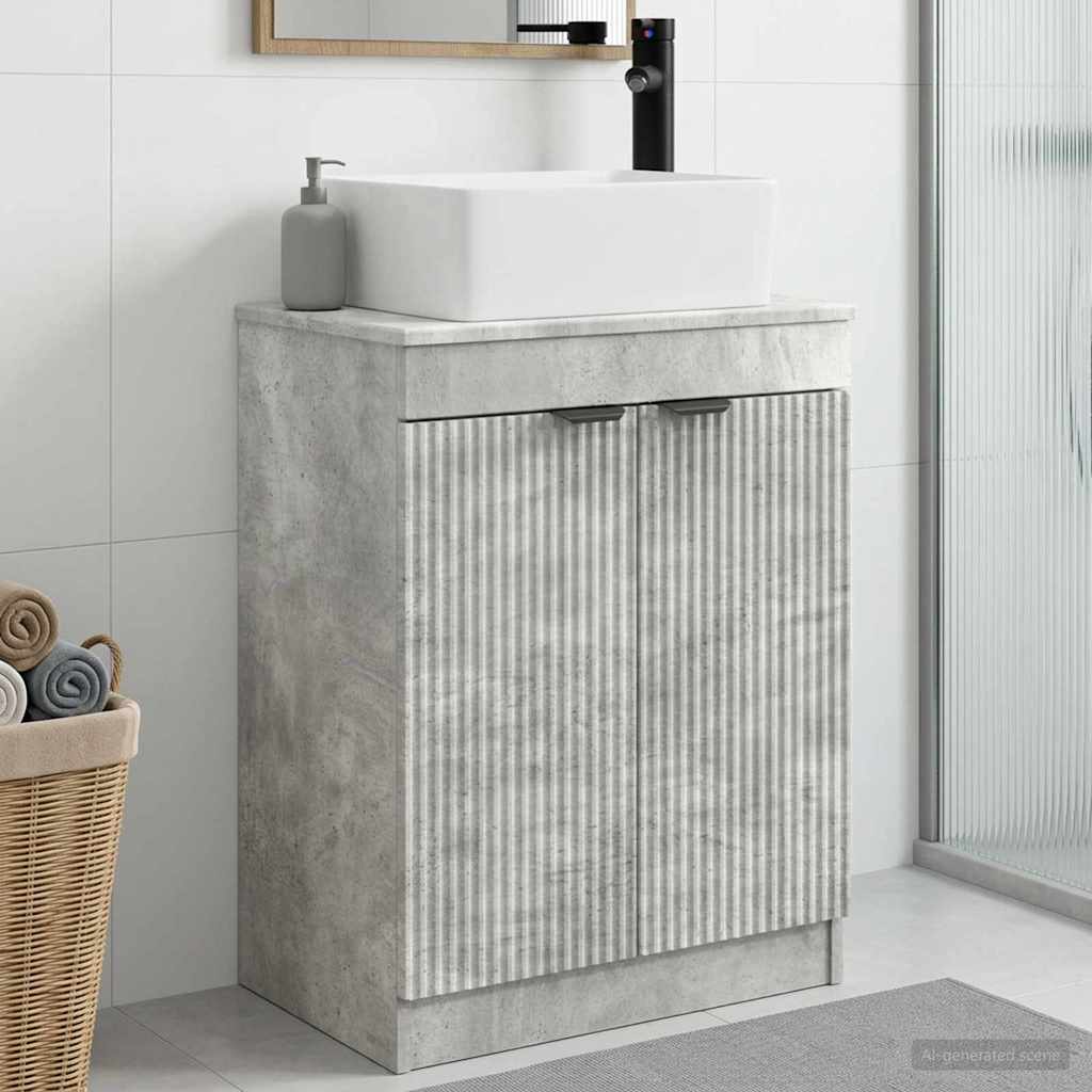 Bathroom Vanity with Sink Concrete Grey 54 x 35 x 83 cm