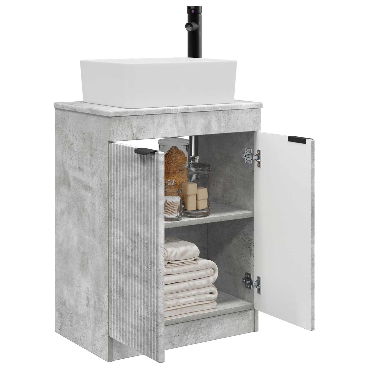 Bathroom Vanity with Sink Concrete Grey 54 x 35 x 83 cm