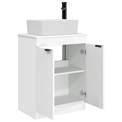 Bathroom Vanity with Sink High Gloss White 54 x 35 x 83 cm