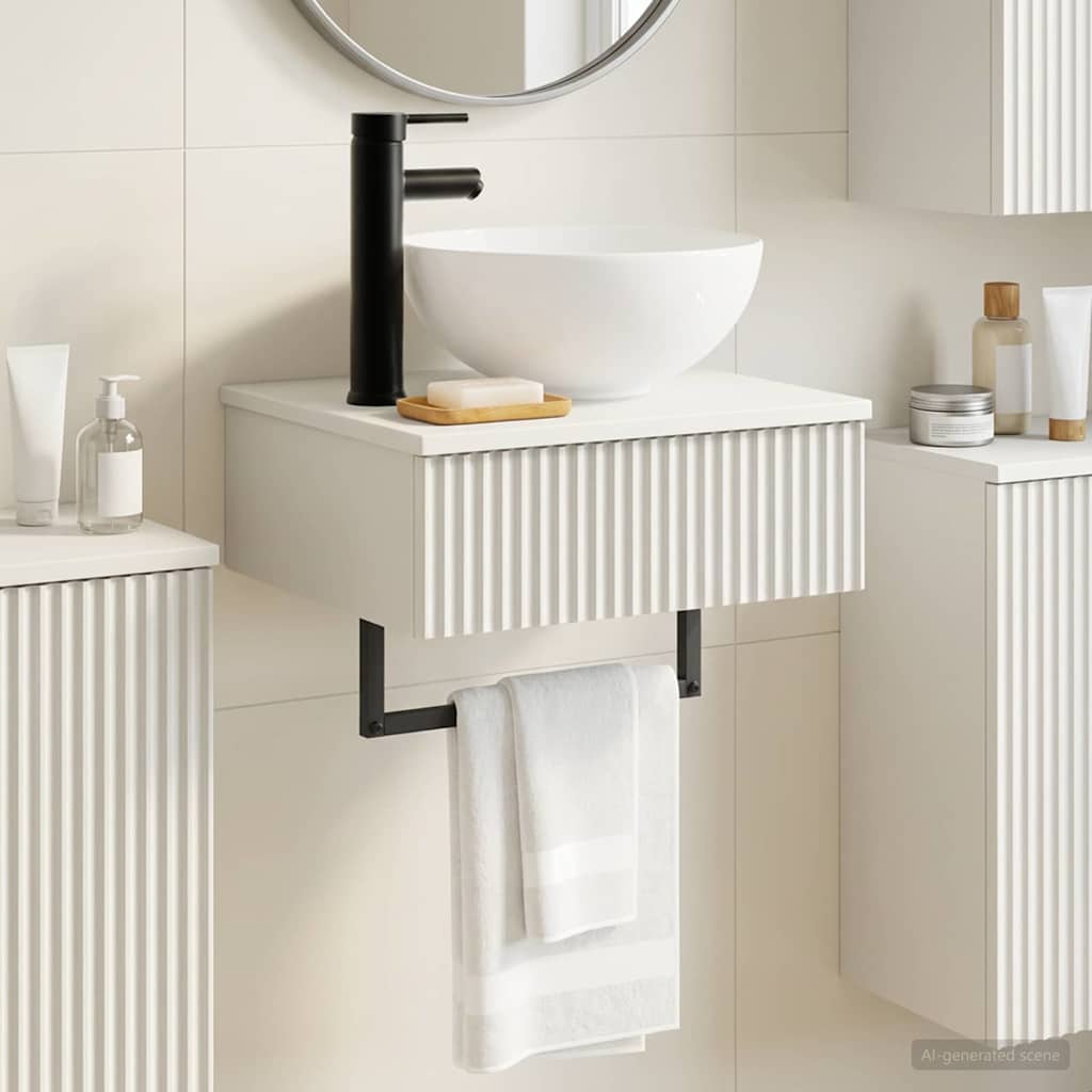 Wall-Mounted Wash Basin White 40 x 35 x 39 cm Engineered Wood