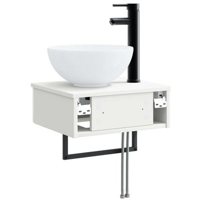 Wall-Mounted Wash Basin White 40 x 35 x 39 cm Engineered Wood