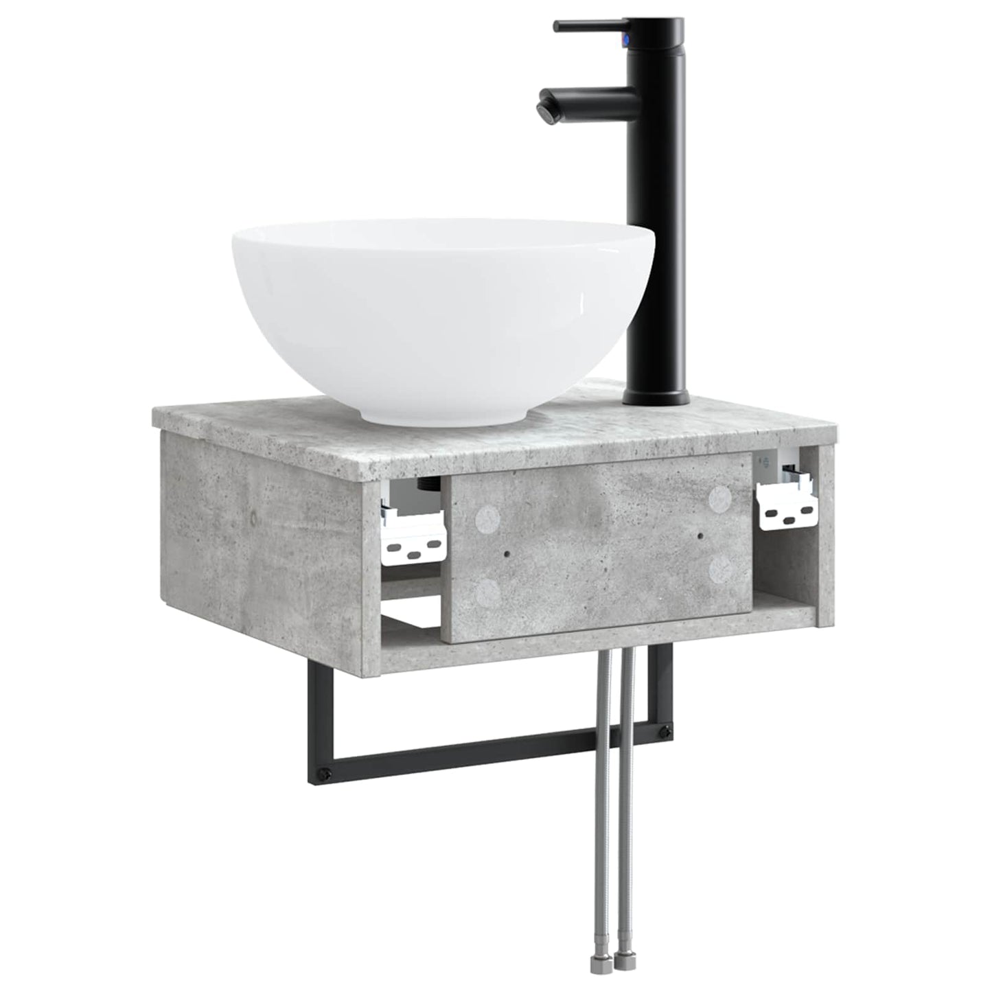 Wall-Mounted Wash Basin Concrete Grey 40 x 35 x 39 cm