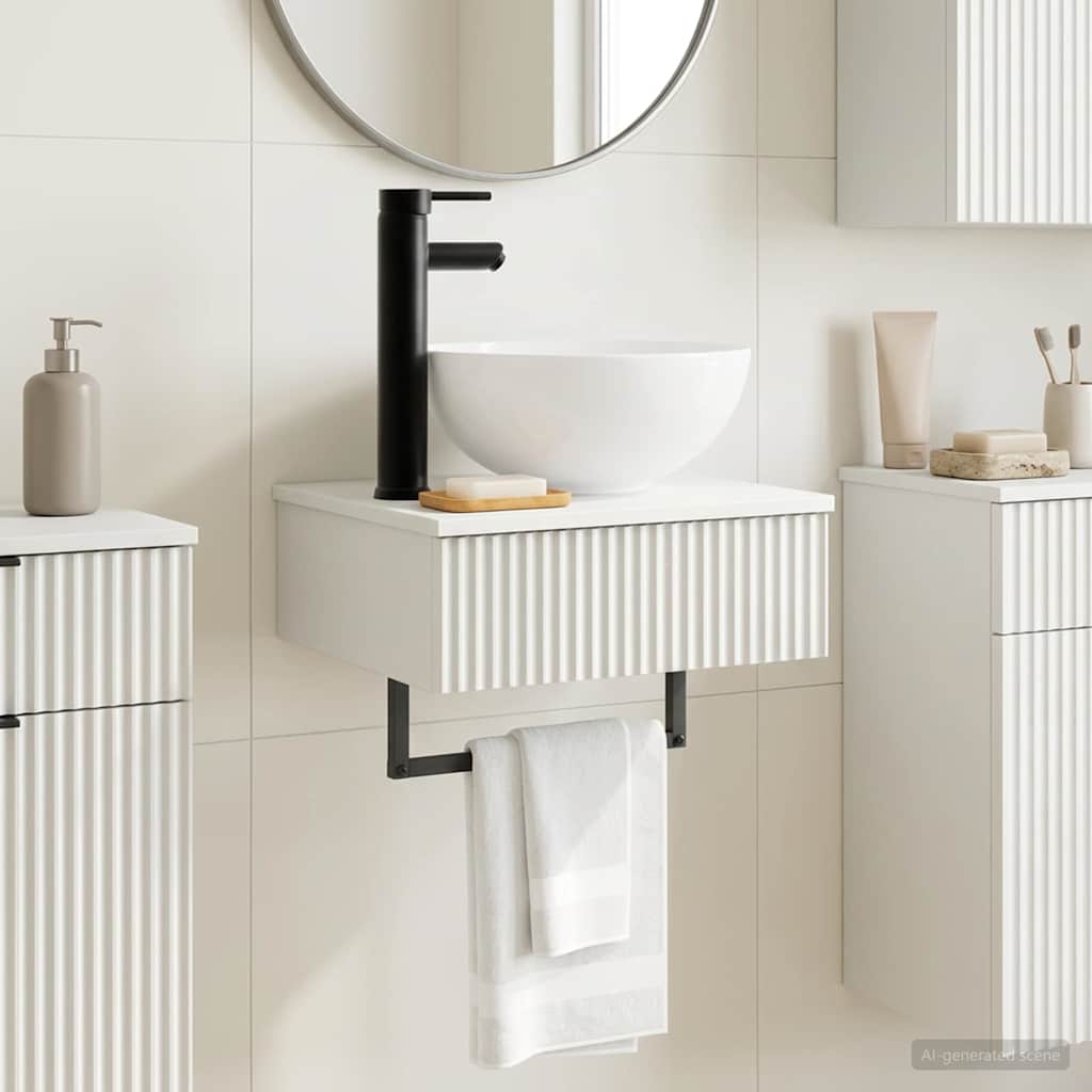 Wall-Mounted Wash Basin High Gloss White 40 x 35 x 39 cm