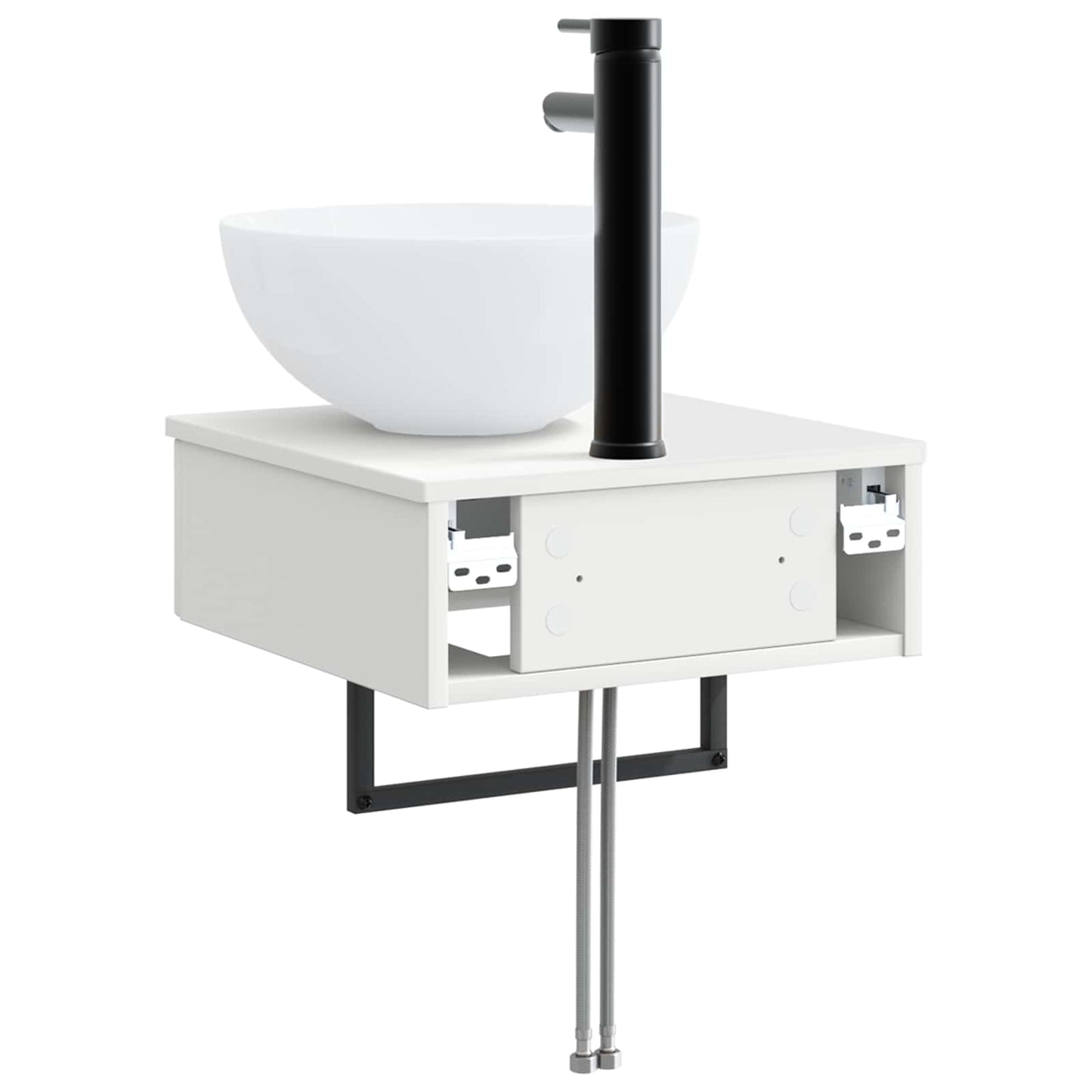 Wall-Mounted Wash Basin White 40 x 41 x 40.5 cm Engineered Wood