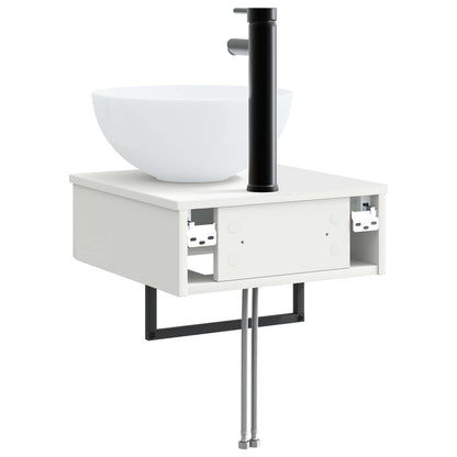Wall-Mounted Wash Basin White 40 x 41 x 40.5 cm Engineered Wood