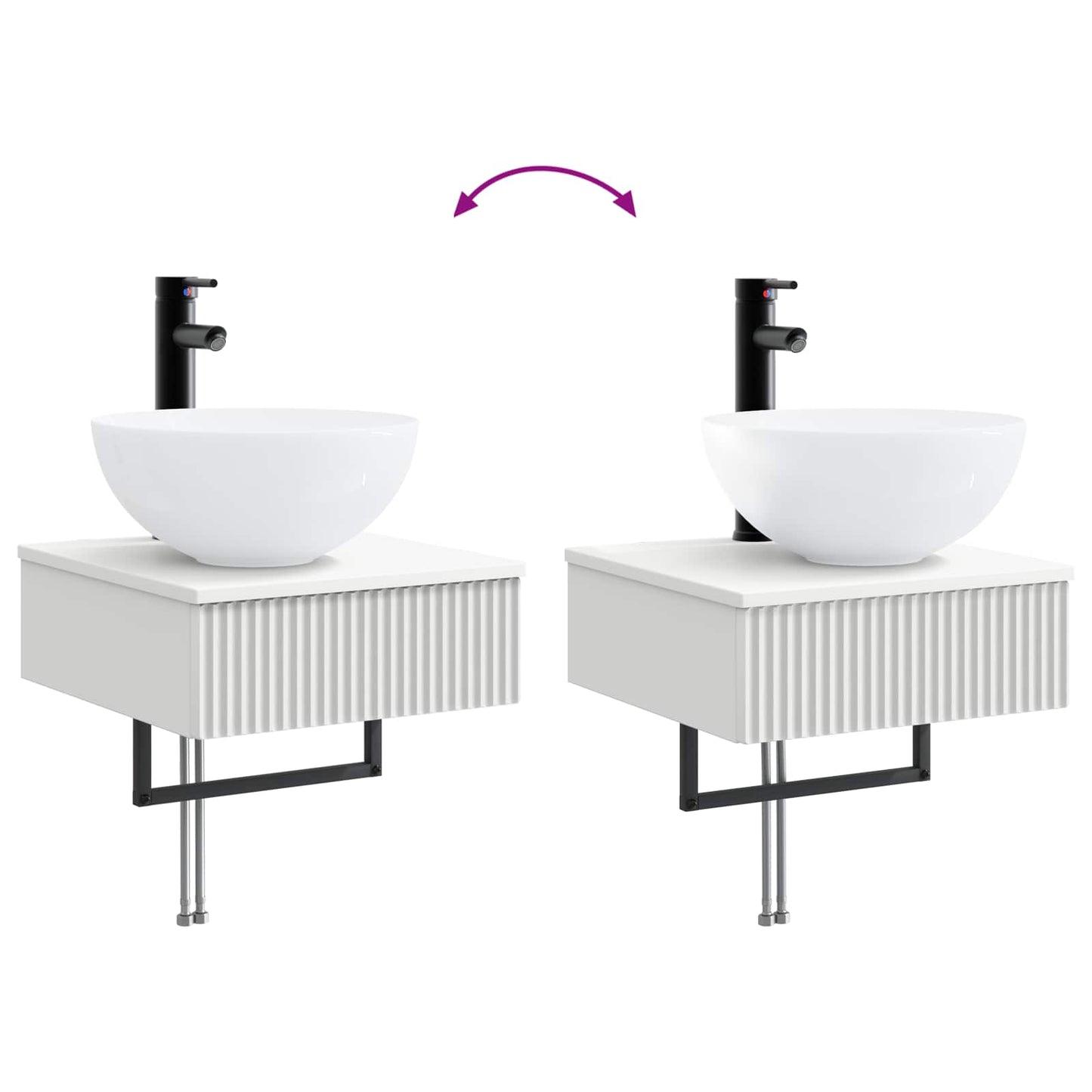 Wall-Mounted Wash Basin White 40 x 41 x 40.5 cm Engineered Wood