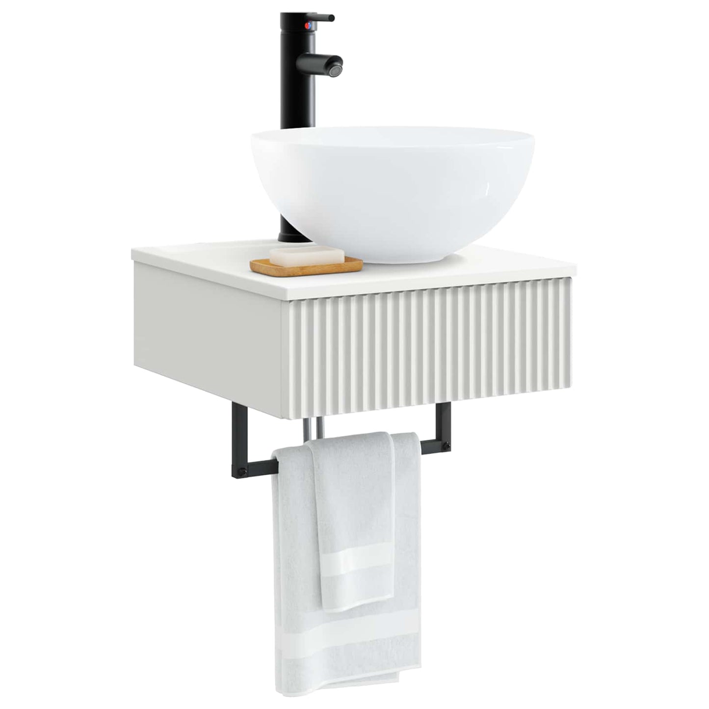 Wall-Mounted Wash Basin White 40 x 41 x 40.5 cm Engineered Wood