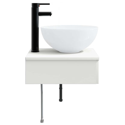 Wall-Mounted Wash Basin White 40 x 41 x 40.5 cm Engineered Wood