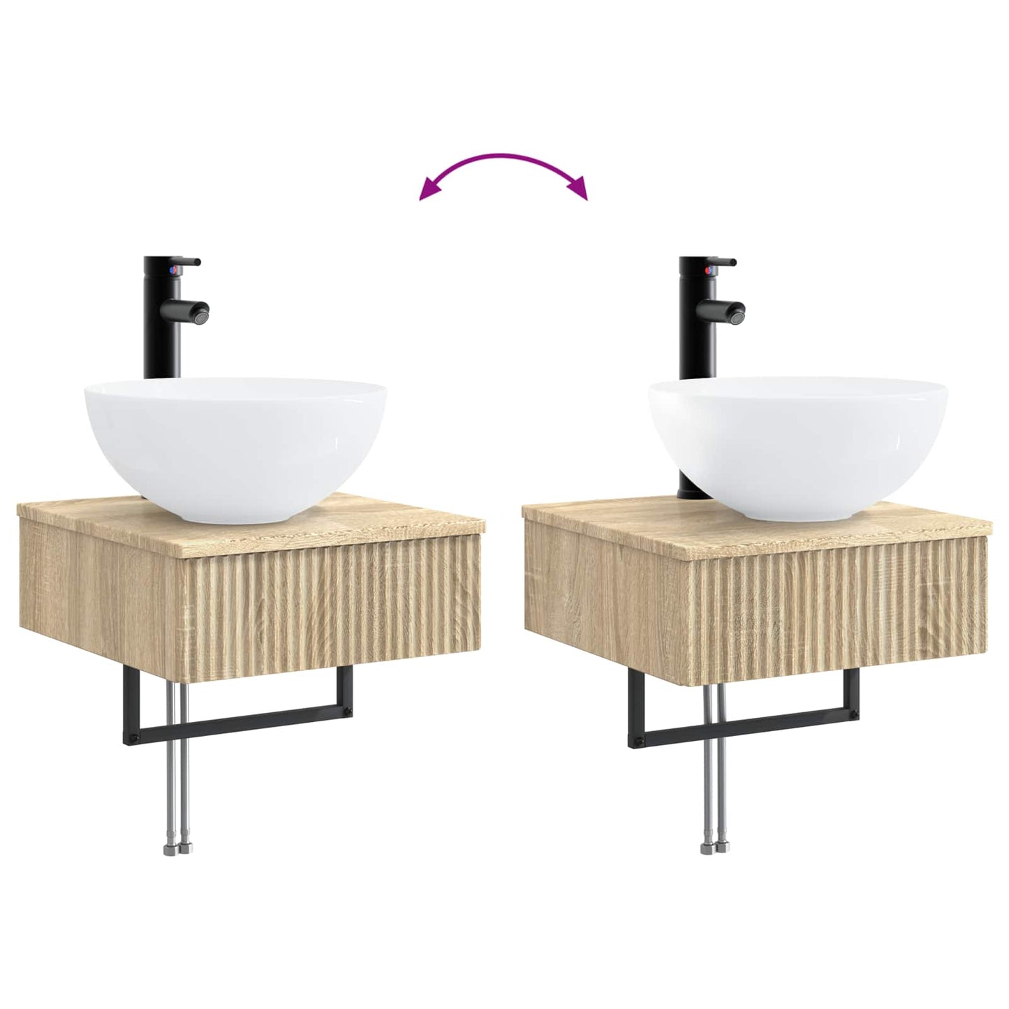 Wall-Mounted Wash Basin Sonoma Oak 40 x 41 x 40.5 cm