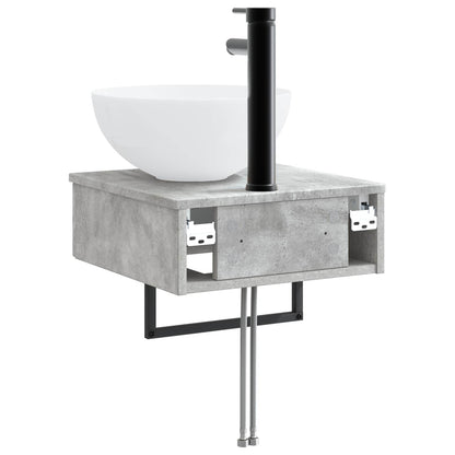 Wall-Mounted Wash Basin Concrete Grey 40 x 41 x 40.5 cm