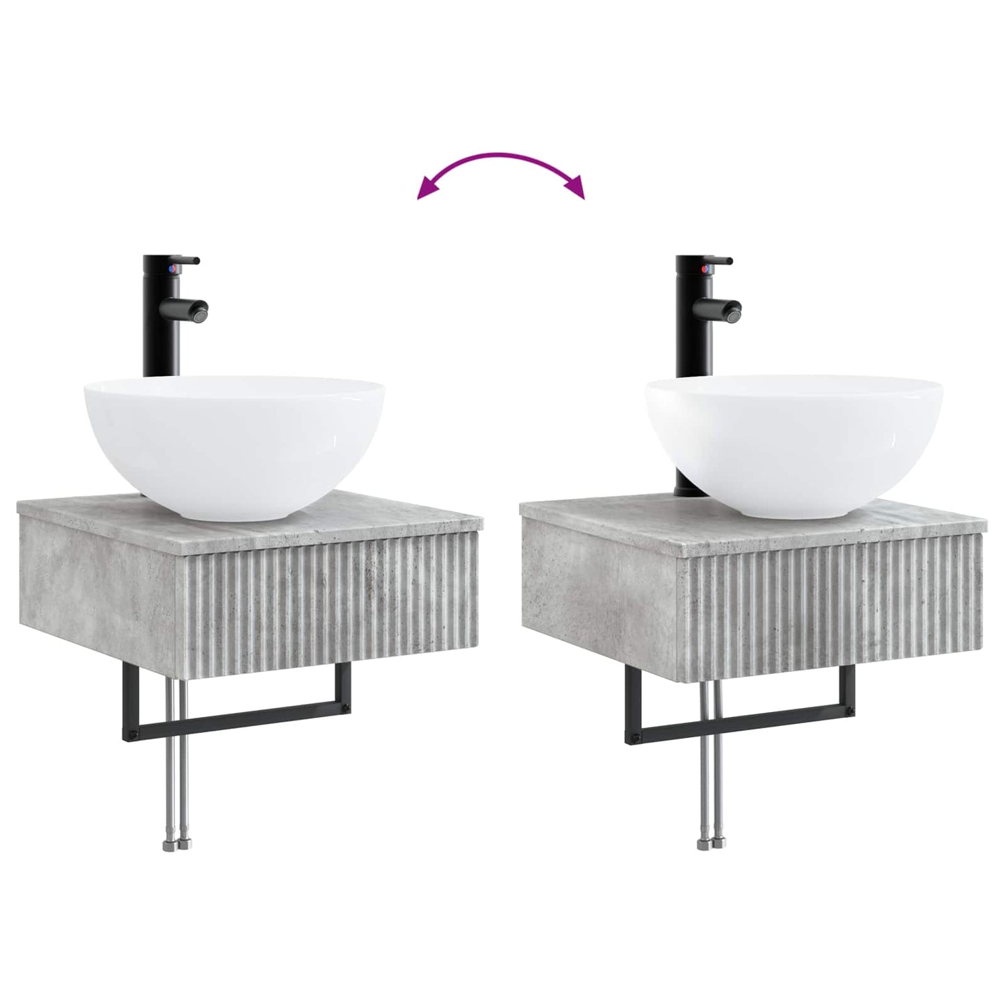 Wall-Mounted Wash Basin Concrete Grey 40 x 41 x 40.5 cm