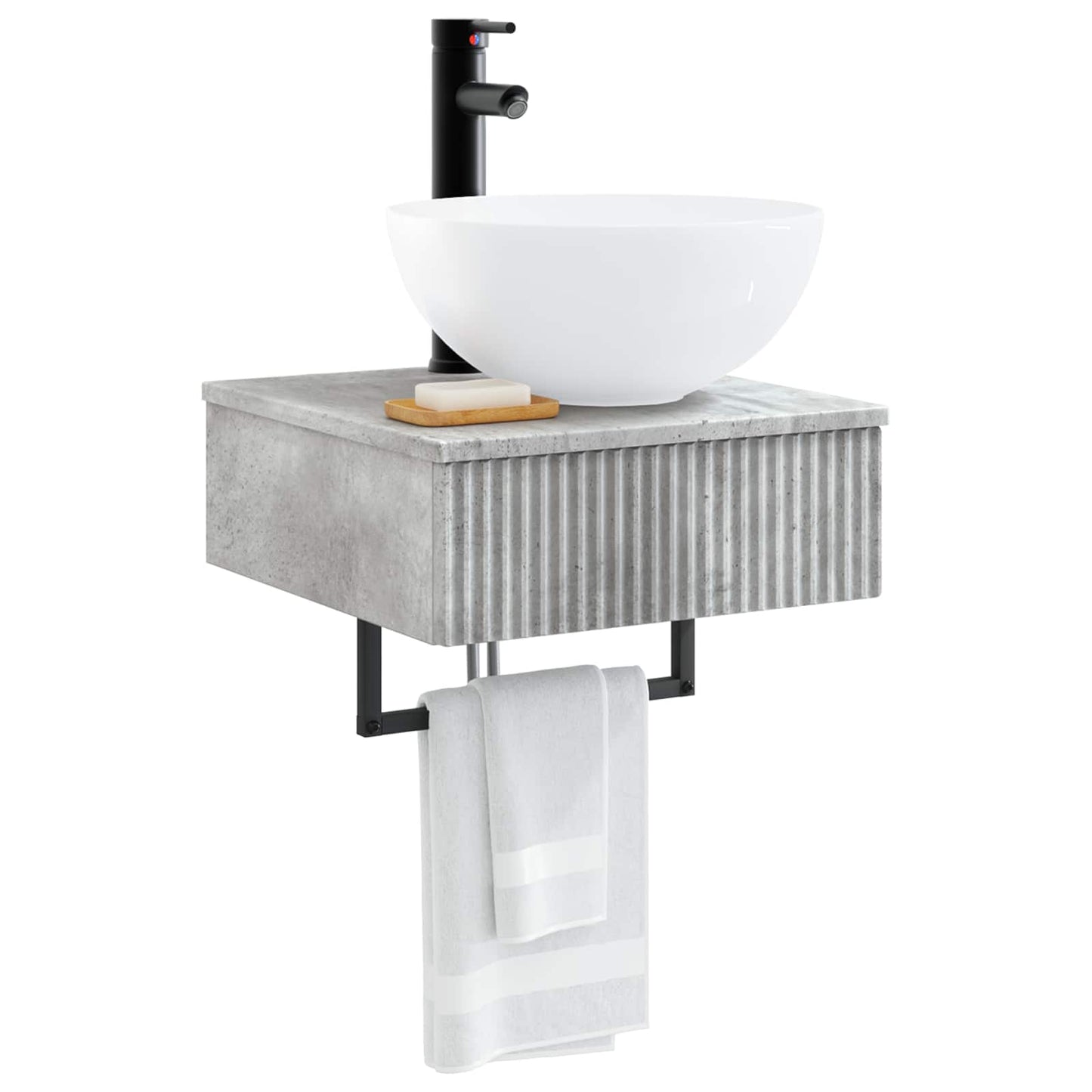 Wall-Mounted Wash Basin Concrete Grey 40 x 41 x 40.5 cm