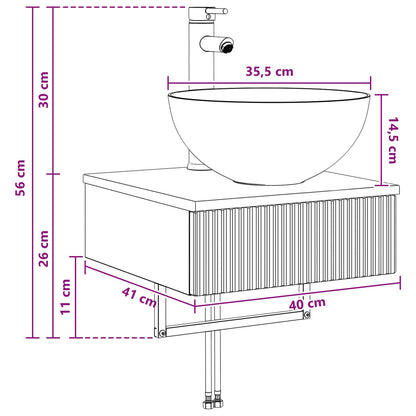 Wall-Mounted Wash Basin Concrete Grey 40 x 41 x 40.5 cm