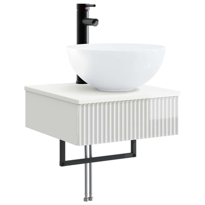 Wall-Mounted Wash Basin High Gloss White 40 x 41 x 40.5 cm
