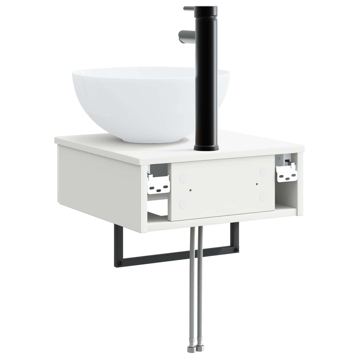 Wall-Mounted Wash Basin High Gloss White 40 x 41 x 40.5 cm