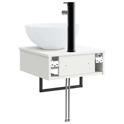Wall-Mounted Wash Basin High Gloss White 40 x 41 x 40.5 cm