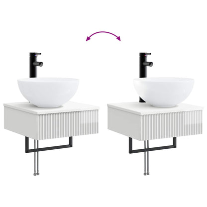 Wall-Mounted Wash Basin High Gloss White 40 x 41 x 40.5 cm