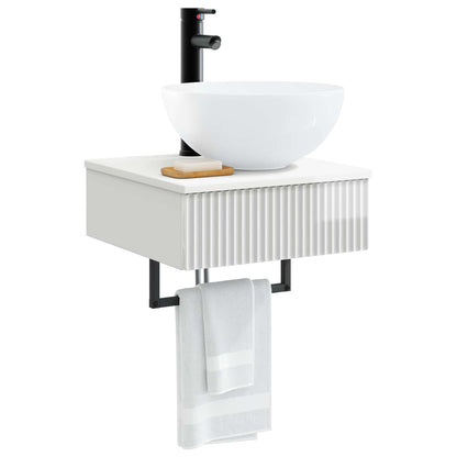 Wall-Mounted Wash Basin High Gloss White 40 x 41 x 40.5 cm