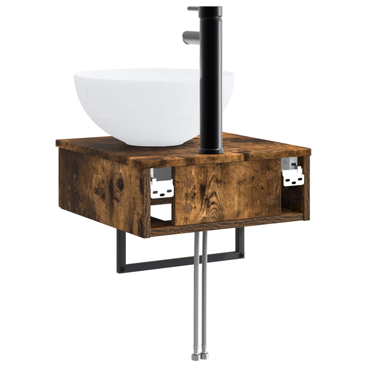Wall-Mounted Wash Basin Smoked Oak 40 x 41 x 40.5 cm