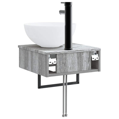 Wall-Mounted Wash Basin Grey Sonoma 40 x 41 x 40.5 cm