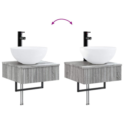 Wall-Mounted Wash Basin Grey Sonoma 40 x 41 x 40.5 cm